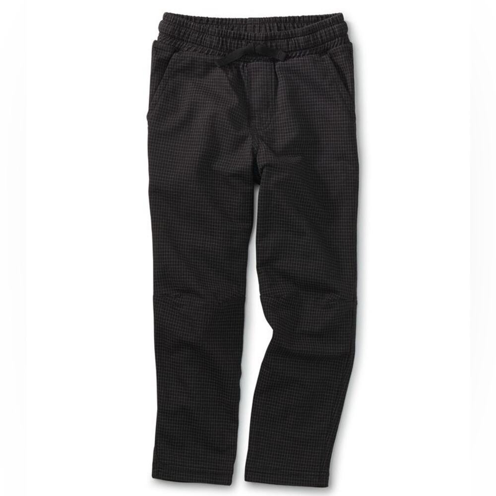Tea Collection Black Windowpane Printed Trek Pants, 5 - NWT - $45